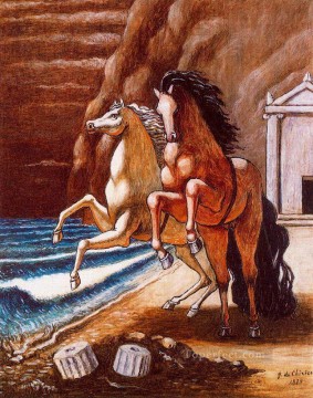 horse cats Painting - the horses of apollo 1974 Giorgio de Chirico